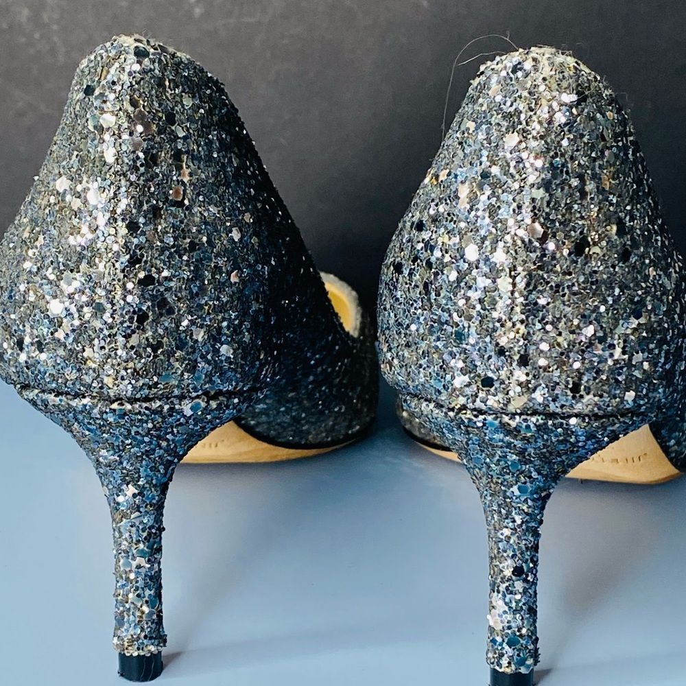 Jimmy Choo Authentic Romy 60 Gradient Ombré Silver and Blue Heels Size 38 - Picture 7 of 17